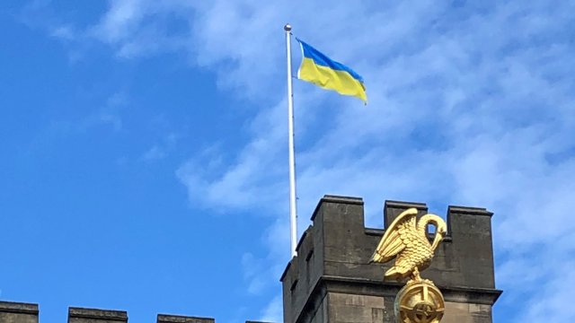 Ukrainian Flag flying at CCC